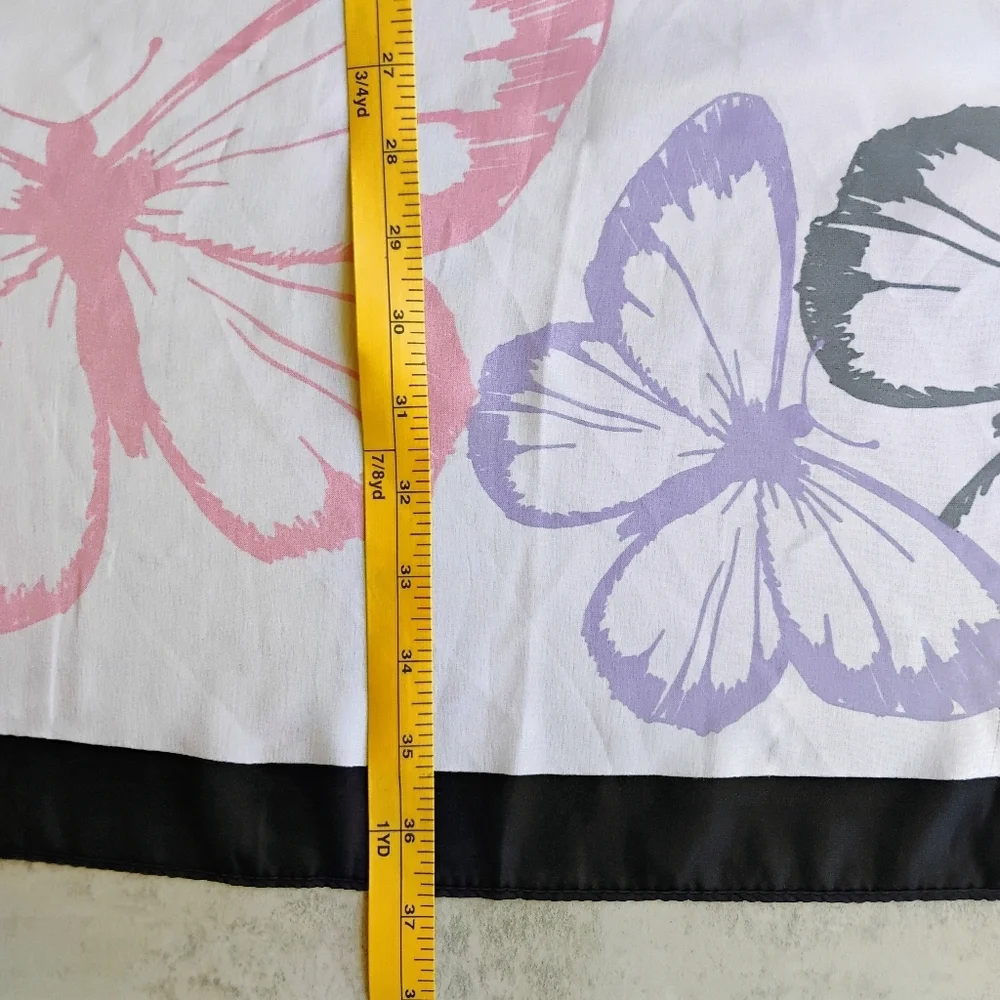 Juicy Couture Butterfly Scarf White Pink Purple Y2K Feminine Whimsical‎ Silk